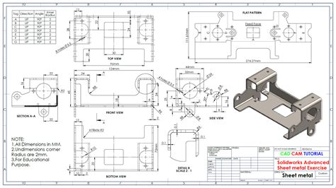 solidworks sheet metal drawing